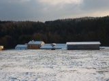 Pohled na ranč z pastvin - prosinec 2012